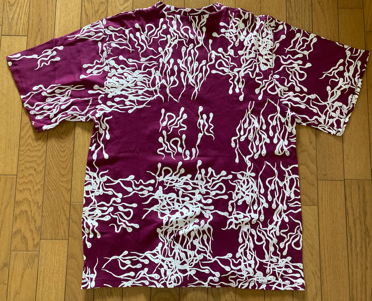 Ameba Sperm All-Over Print T-Shirt — Psychic TV / Genesis P-Orridge. Dead Stock NWT. 1990s.